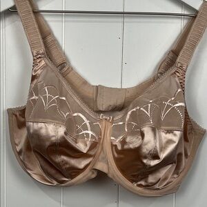 Elomi Womens Bra 38H Light Pink Satiny Adjustable Straps & Band Underwire EUC